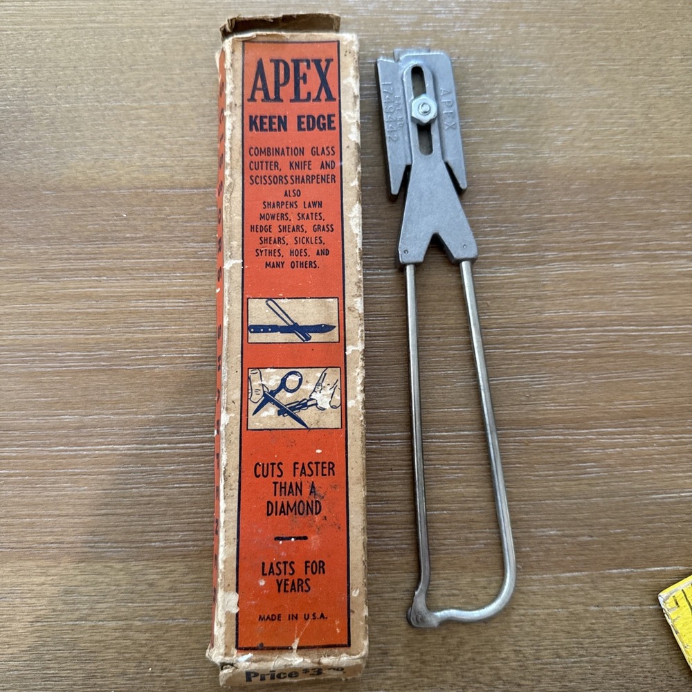 Apex Keen Edge Knife Scissors & Tools Sharpener Glass Cutter W/ Box Instructions